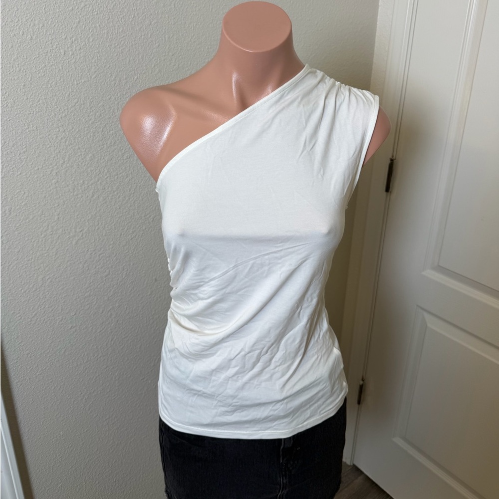 a new day White One-Shoulder Tank Top